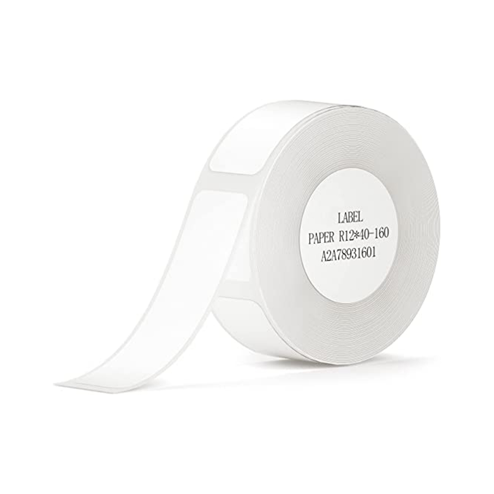 Sticker van PVC-materiaal op rol met witte blanco kleur voor geschenkzakken