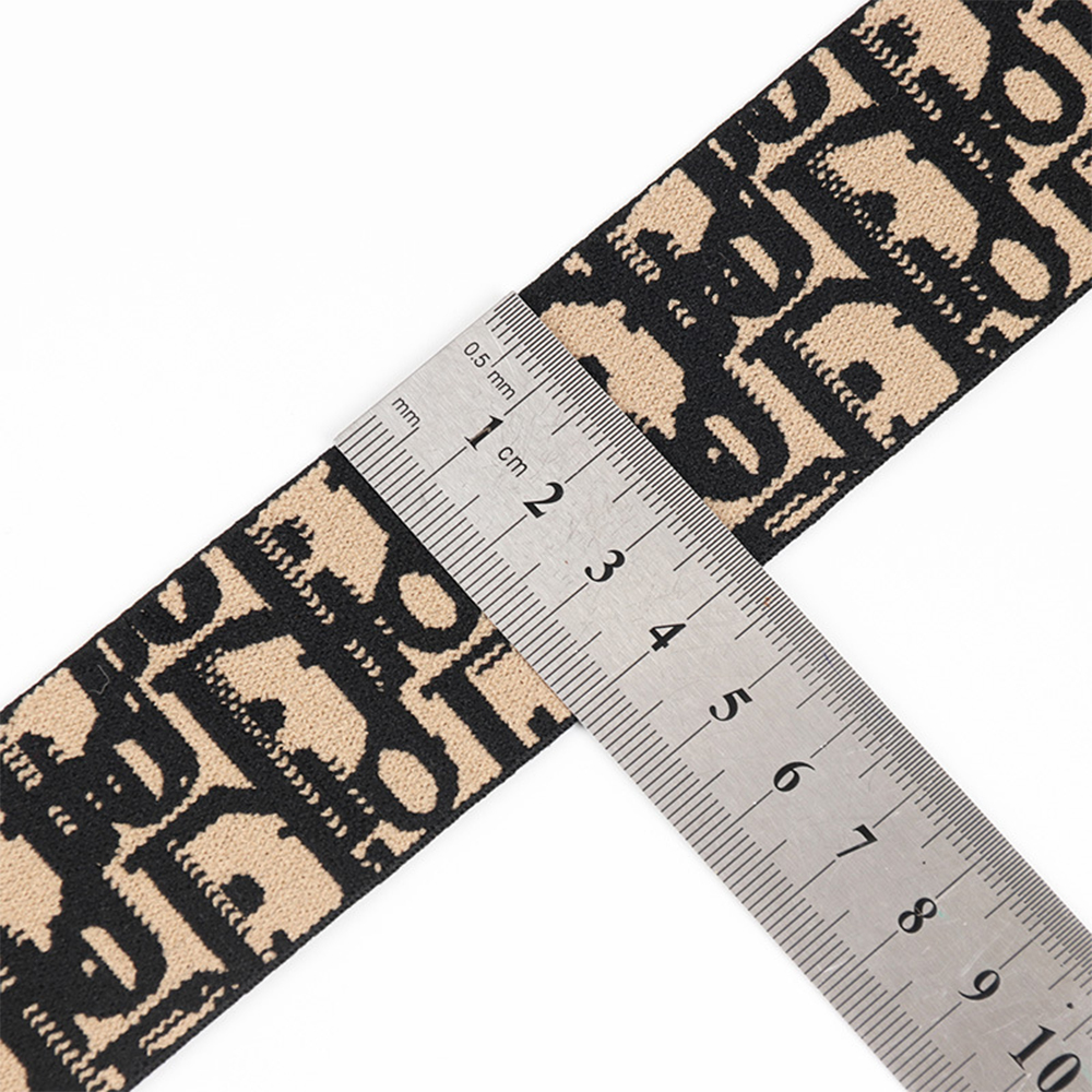 Jacquard elastische band met 48% NYLON 41,3% POLYESTER 10,7% ELASTAAN, aangepast logo, continu verven